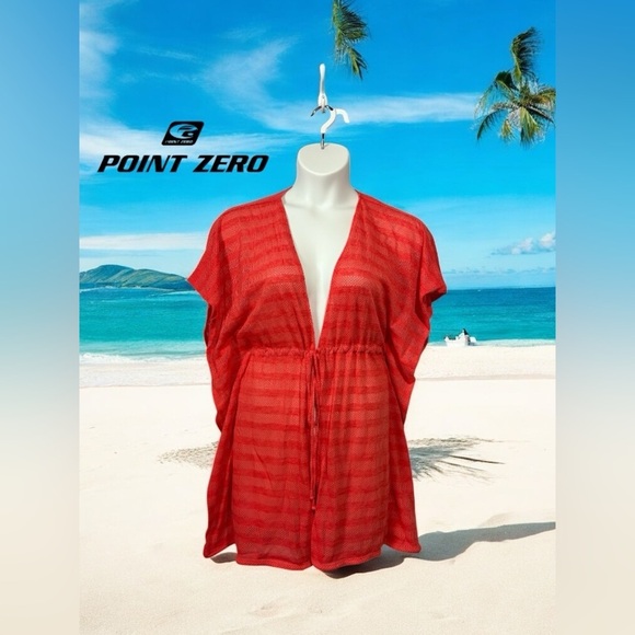 Point Zero, Vibrant Orange Beach Cover-Up, Small, Orange ☀️ - Picture 1 of 10